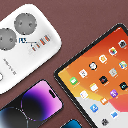 Rallonge ColorWay, 3 x Schuko, Blanc