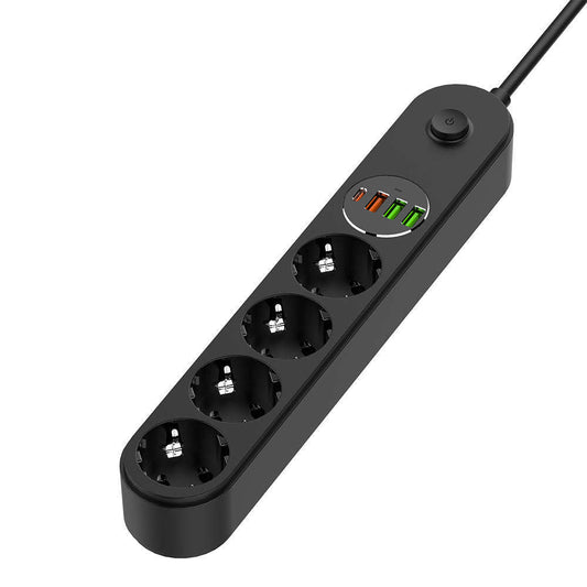 Verlängerungskabel ColorWay, 4 x Schuko, Schwarz