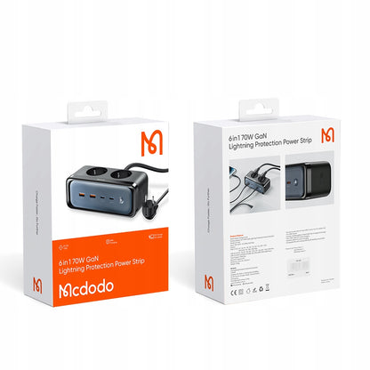 Rallonge McDodo CH-4610, 2 x Schuko, Noir