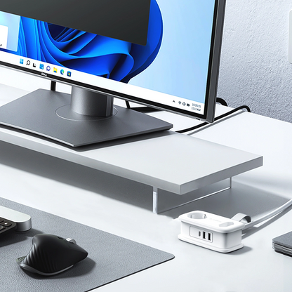 Multiprise Orico APP, 1 x Schuko - 1 x Prise - 2 x USB-A - 1 x USB-C, Blanc Gris