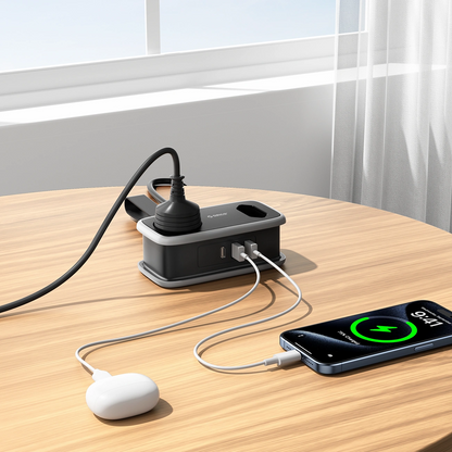 Multiprise Orico APP, 1 x Schuko - 1 x Prise - 2 x USB-A - 1 x USB-C, Noir Gris