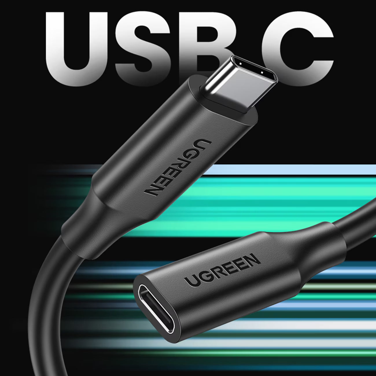 Rallonge USB-C UGREEN US353, 1m, Noir