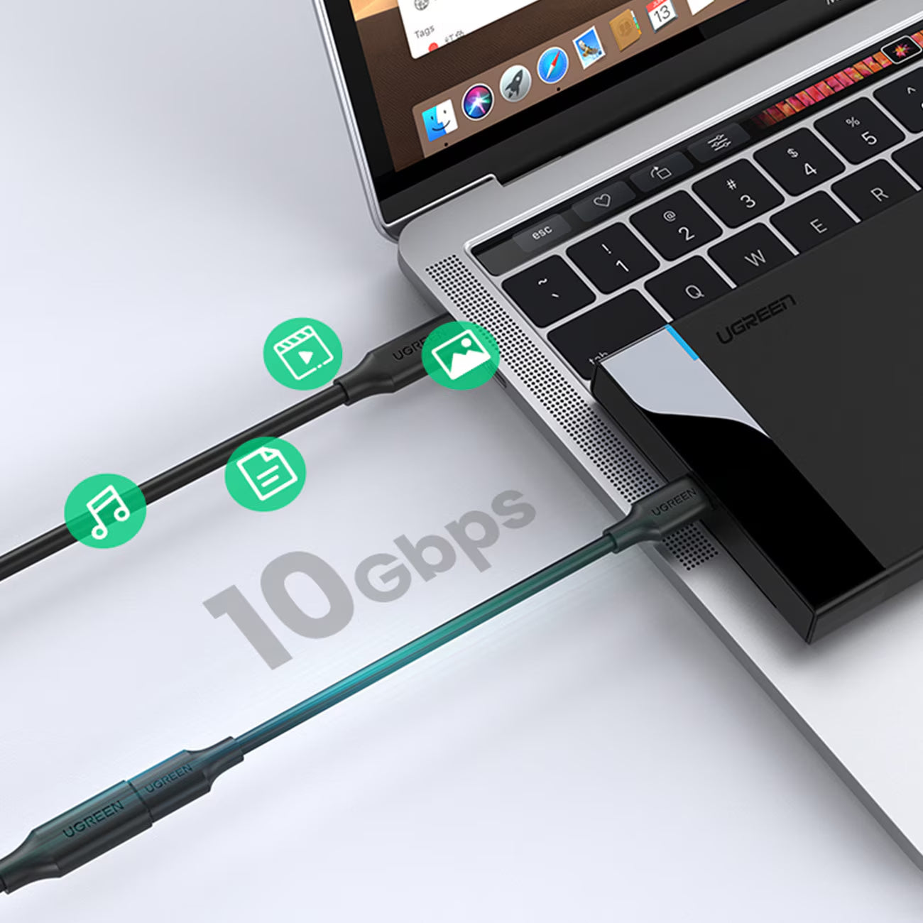 Rallonge USB-C UGREEN US353, 1m, Noir