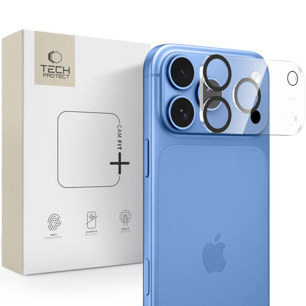 Tech-Protect Cam Fit+ Rückkamera-Schutzrahmen für Apple iPhone 18 Pro Max, gehärtetes Glas, transparent
