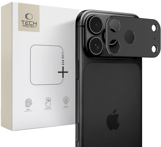 Tech-Protect Camalloy Fit+ Rückkamera-Schutzrahmen für Apple iPhone 18 Pro Max, Aluminium, Schwarz