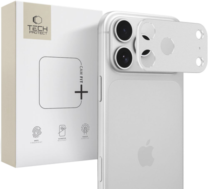 Tech-Protect Camalloy Fit+ Kameraschutzrahmen für die Rückkamera des Apple iPhone 18 Pro Max, Aluminium, Silberfarben