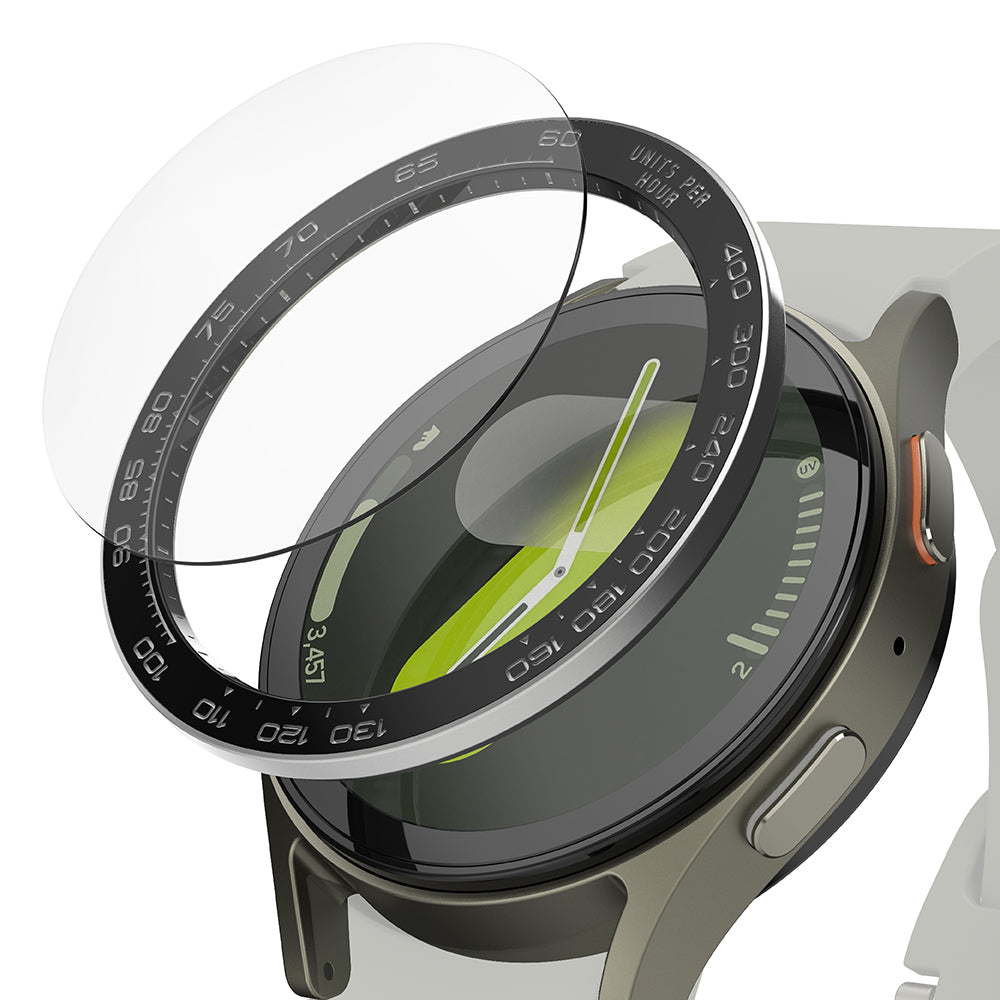 Cadre de protection Ringke Premium Styling pour Samsung Galaxy Watch7 40mm, Modèle 1, Noir