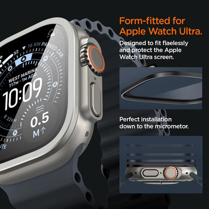 Cadre de protection Spigen Tune with Glass pour Apple Watch Ultra Series, argenté ACS11595