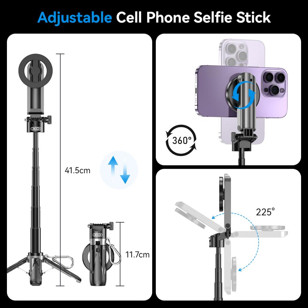 Perche à selfie Bluetooth XO Design SS22, Universelle, Noire