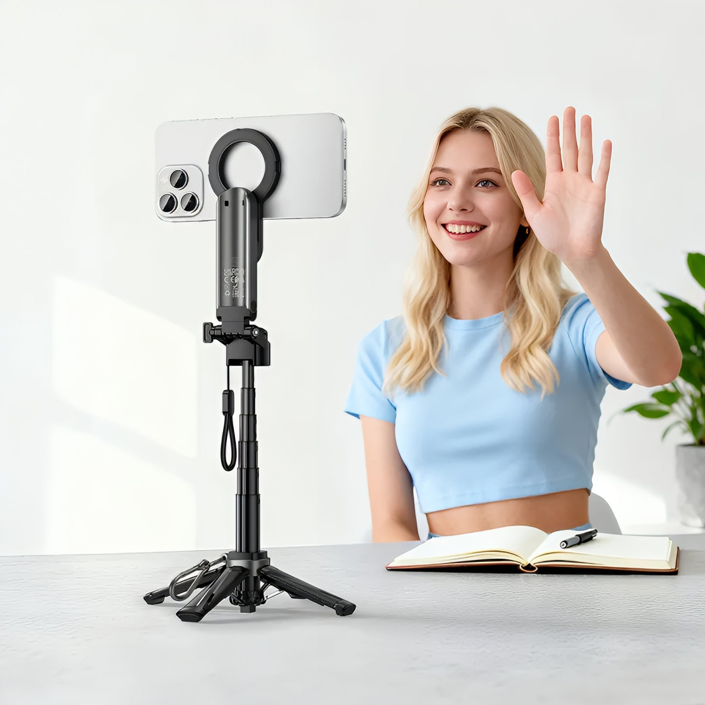 Perche à selfie Bluetooth HOCO K27 Pro, Universelle, Noire