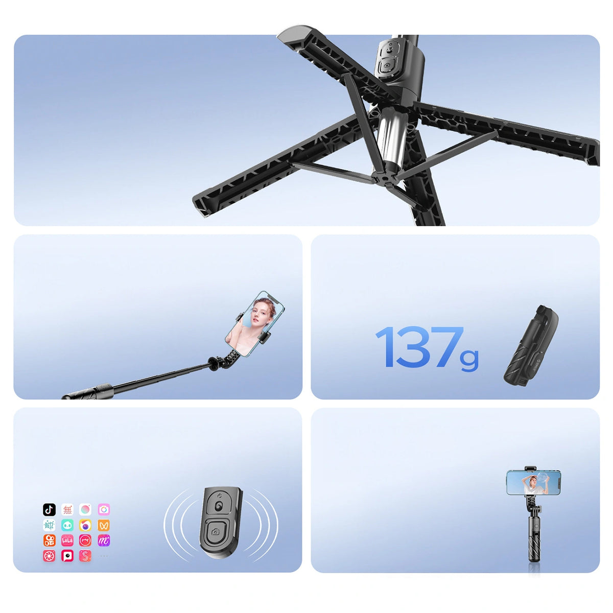 Selfie-Stick Bluetooth Orico SPV100, Universal, Schwarz