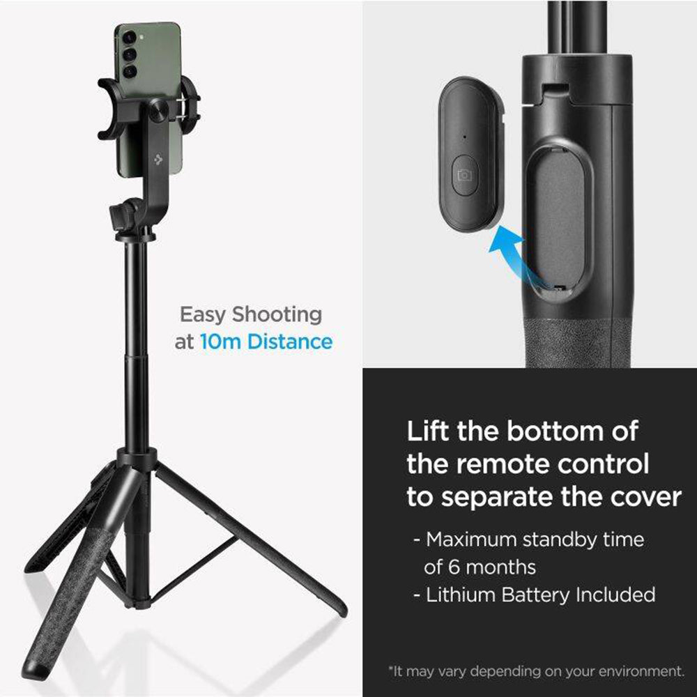 Selfie Stick Bluetooth Spigen S560W, Universel, Noir