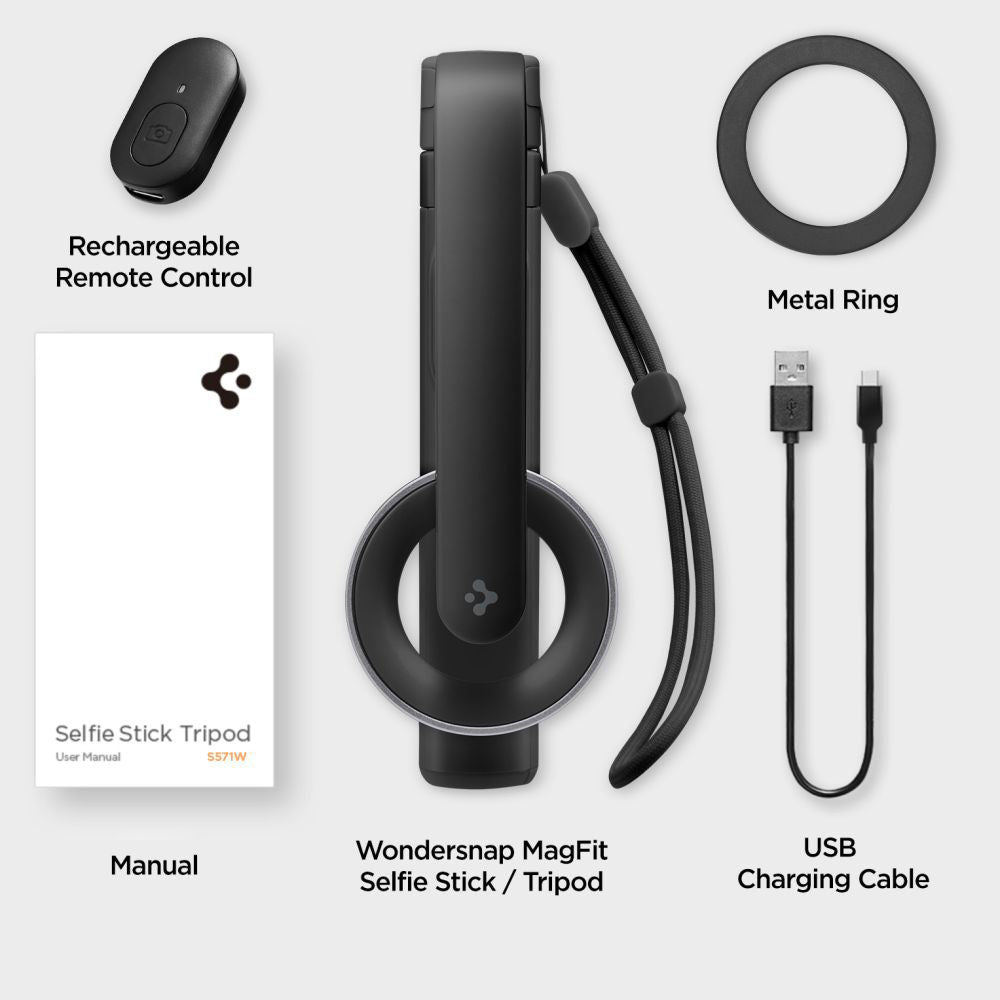 Selfie Stick Bluetooth Spigen S571W, Universal, Black