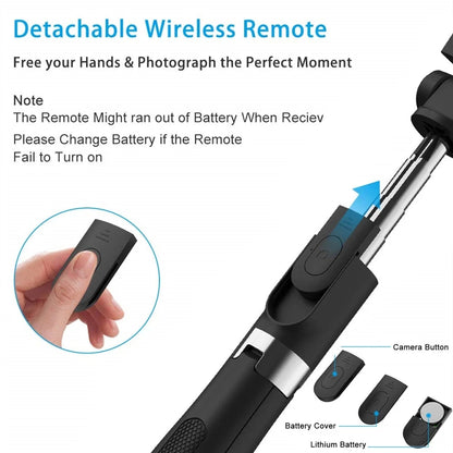 Selfie Stick Bluetooth Techsuit L01, Universal, Schwarz