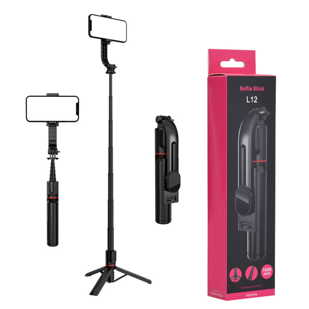 Selfie Stick Bluetooth Techsuit L12, Universal, Schwarz