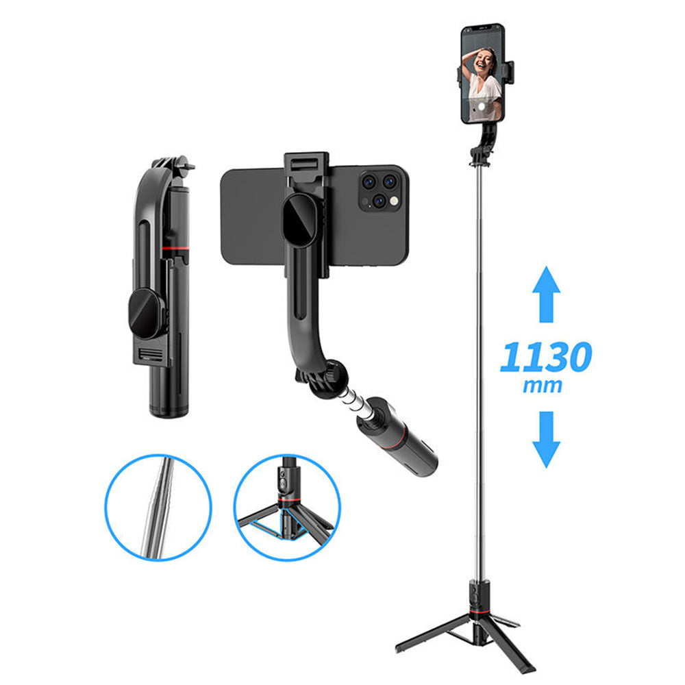 Selfie Stick Bluetooth Techsuit L13, Universal, Schwarz