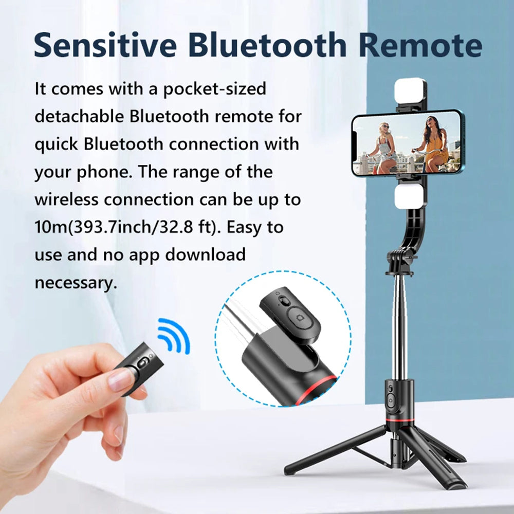 Selfie Stick Bluetooth Techsuit L13d, Universal, Schwarz