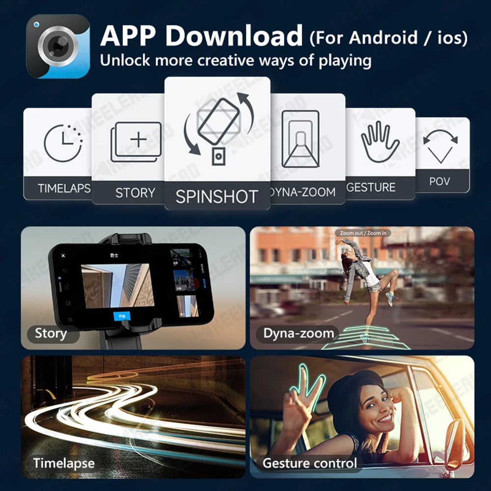 Perche à selfie Bluetooth Techsuit L18sMini, Universel, Noir
