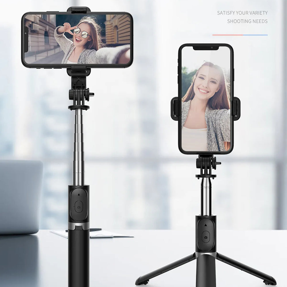 Selfie Stick Bluetooth Techsuit Q02, Universal, Schwarz