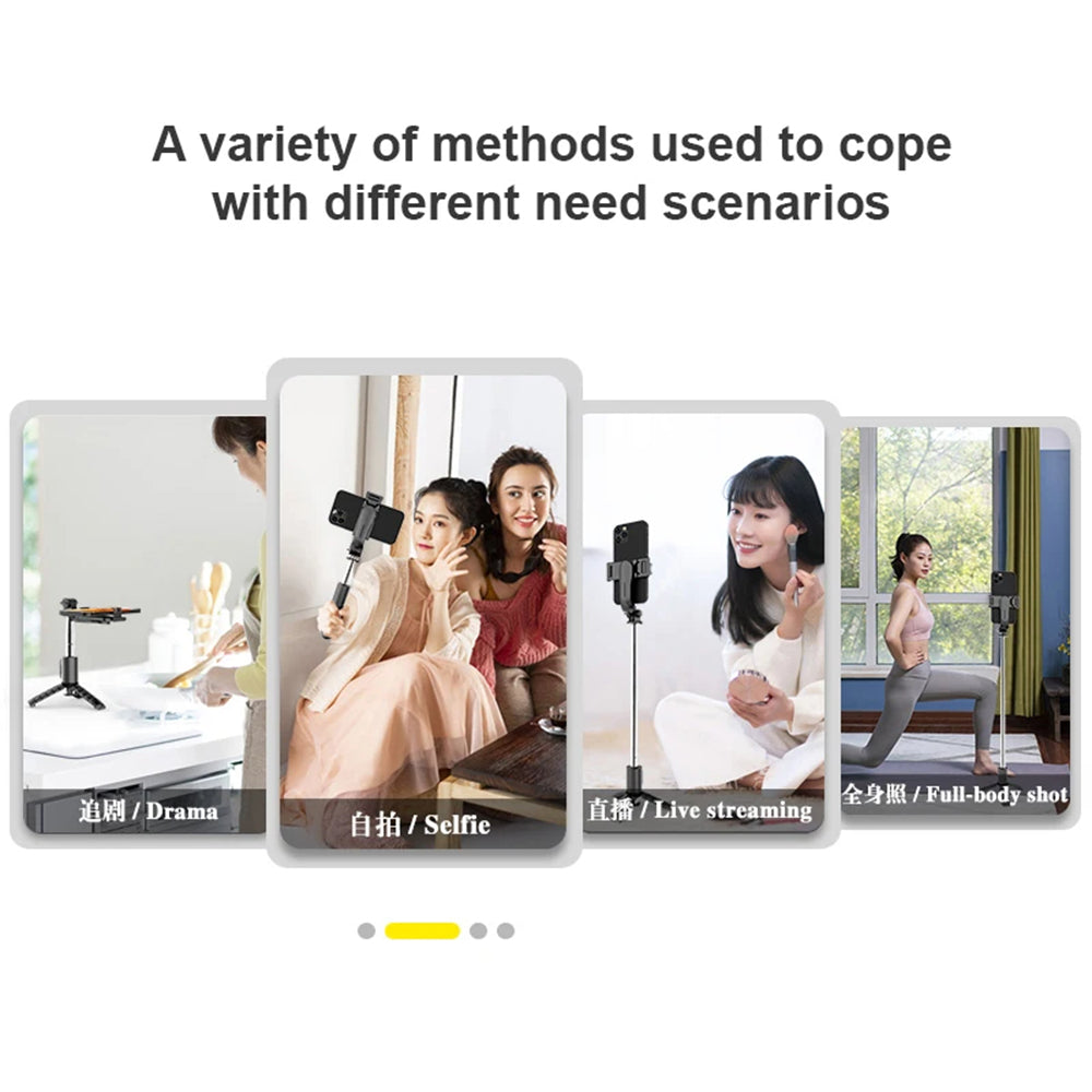 Selfie Stick Bluetooth Techsuit Q11s, Universal, Black