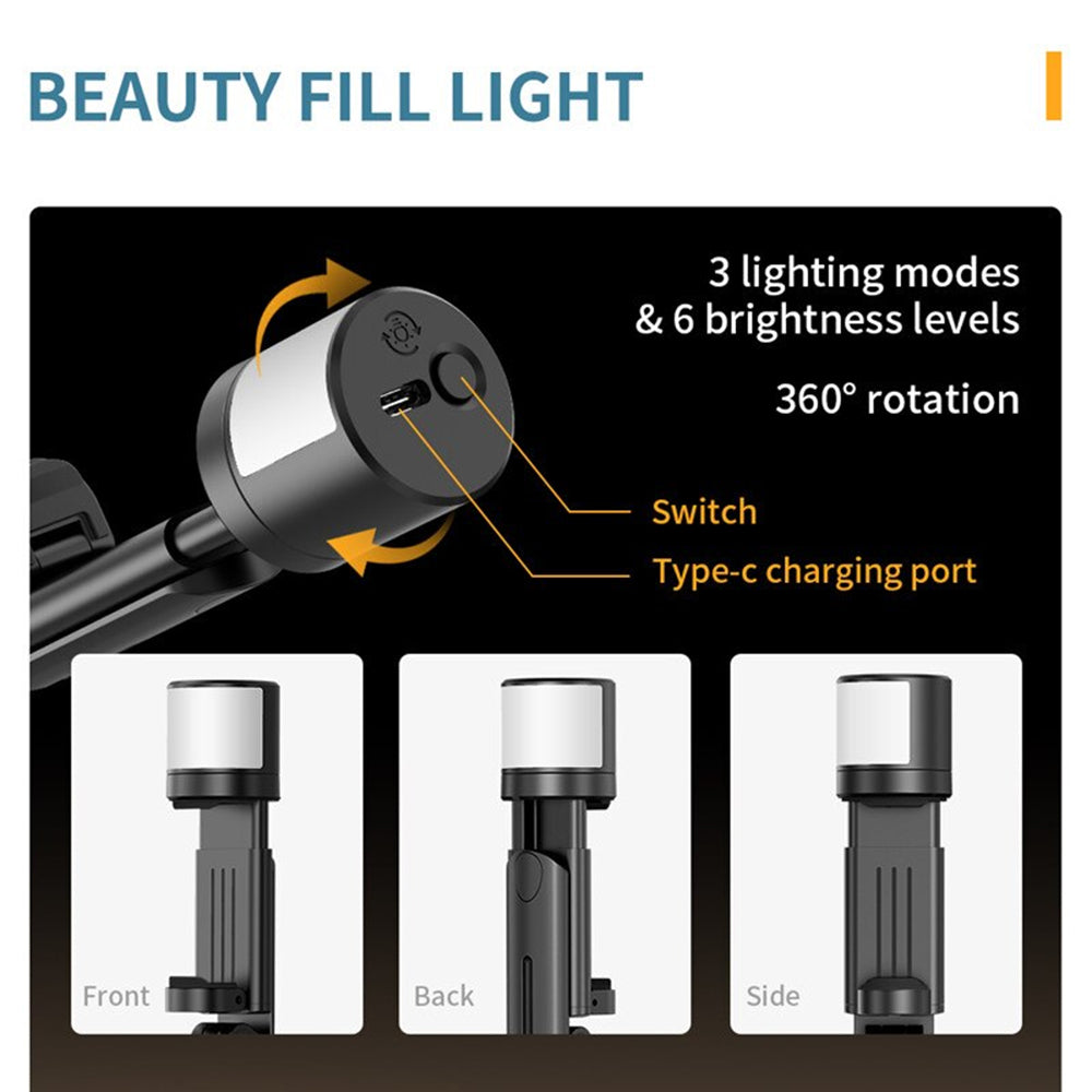 Selfie Stick Bluetooth Techsuit Q12S, Universal, Schwarz