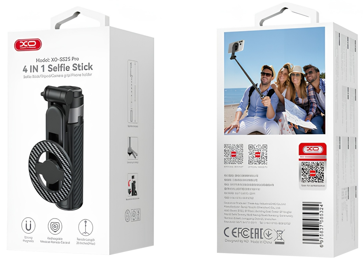 Selfie-Stick Bluetooth XO Design SS25 Pro, Universal, Schwarz