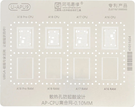 Grille BGA Amaoe U-APU9 pour Apple iPhone 15 Pro Max