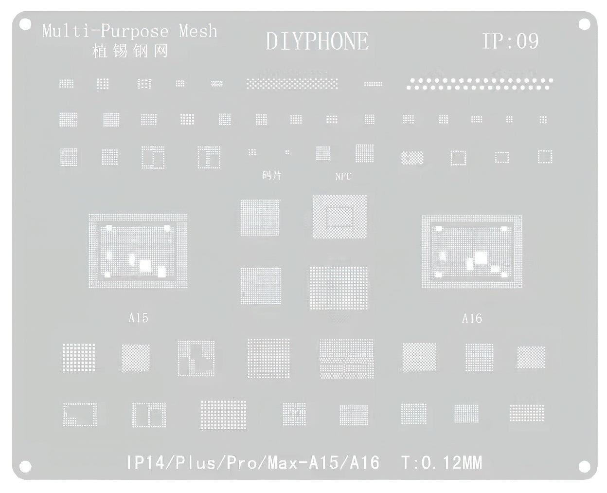 Grille BGA DIYPhone pour Apple iPhone 14 Series