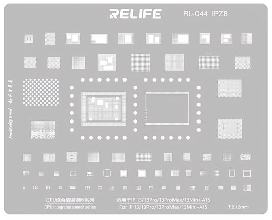 Grille BGA Relife RL-044 IPZ8 pour Apple iPhone 13 / 13 Pro / 13 Pro Max / 13 mini, CPU