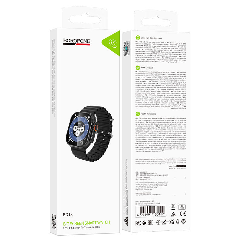 Smartwatch Borofone BD18, Schwarz