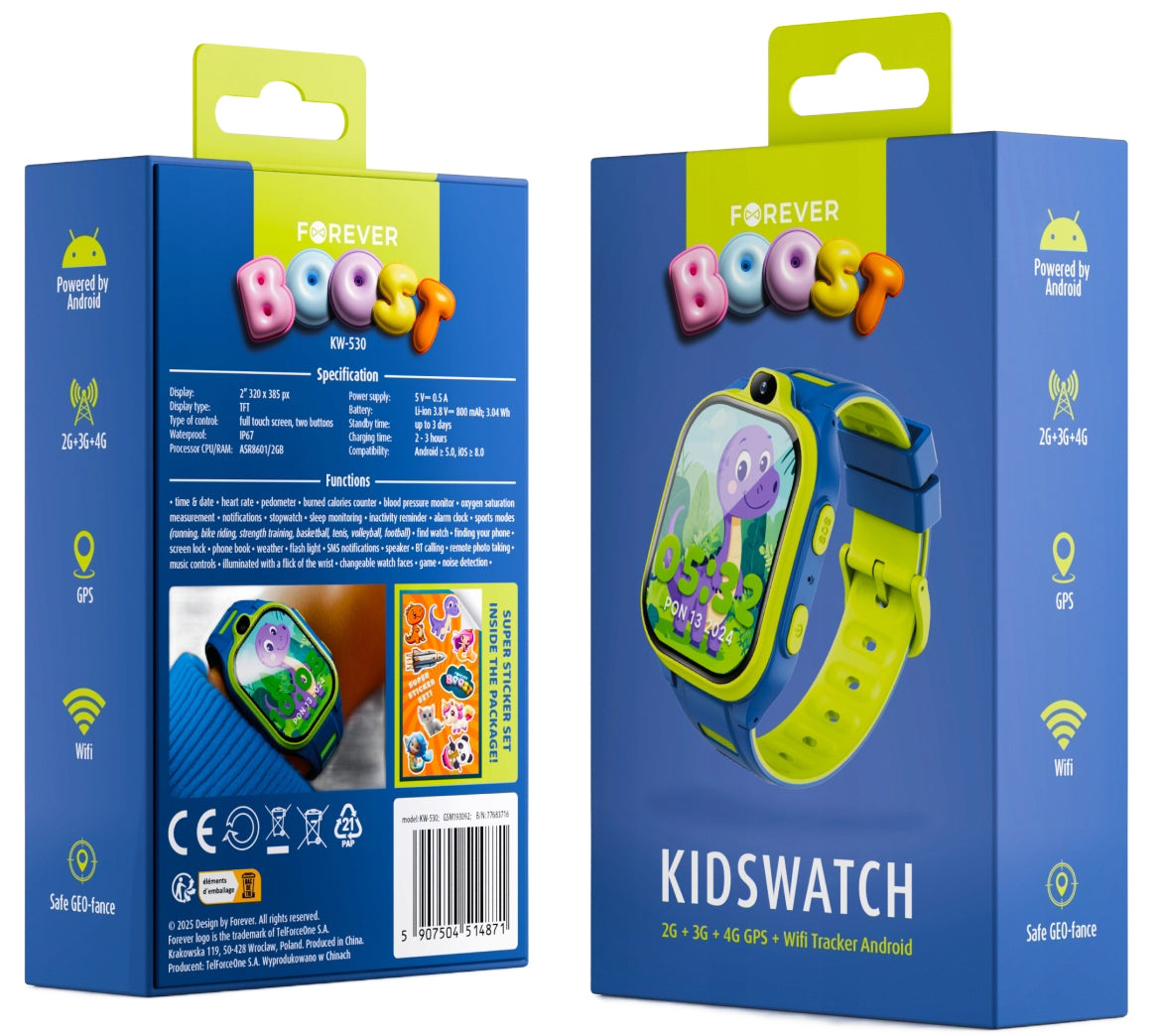 Montre connectée Forever Kids Boost KW-530 Call, Bleu