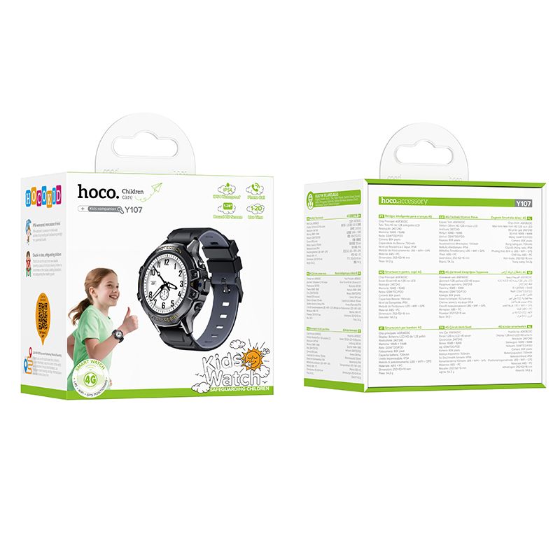 HOCO Y107 Kids Call Smartwatch, Black