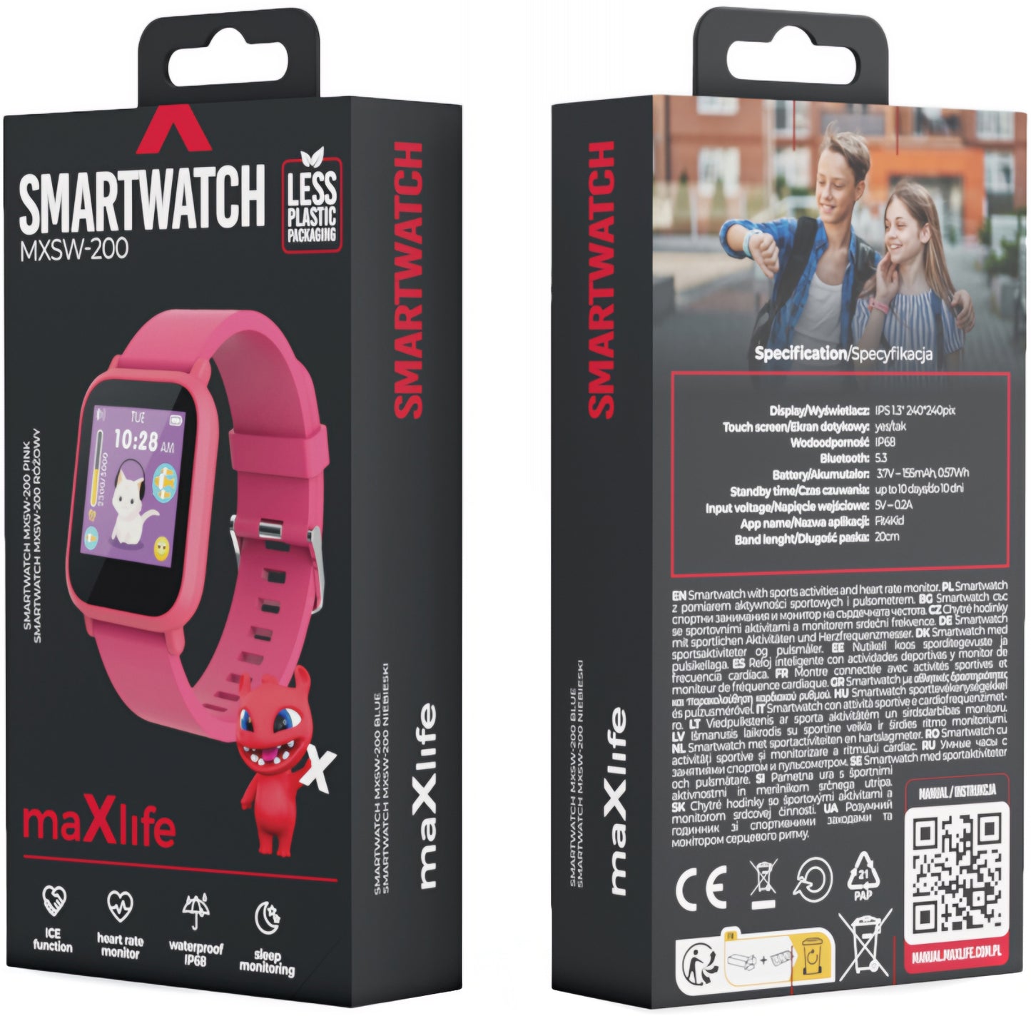Montre connectée MaXlife Kids MXSW-200, Rose