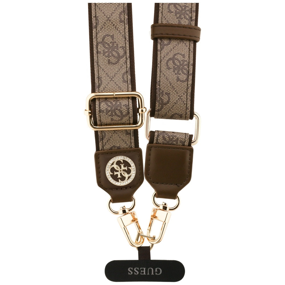 Guess 4G Strass Metall Logo Telefonkordel, Braun