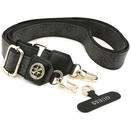 Guess 4G Strass Metall Logo Telefonkordel, Schwarz