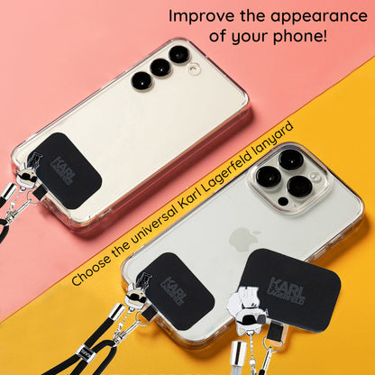 Cordon Téléphone Karl Lagerfeld Ikonik Karl, Universel, Noir