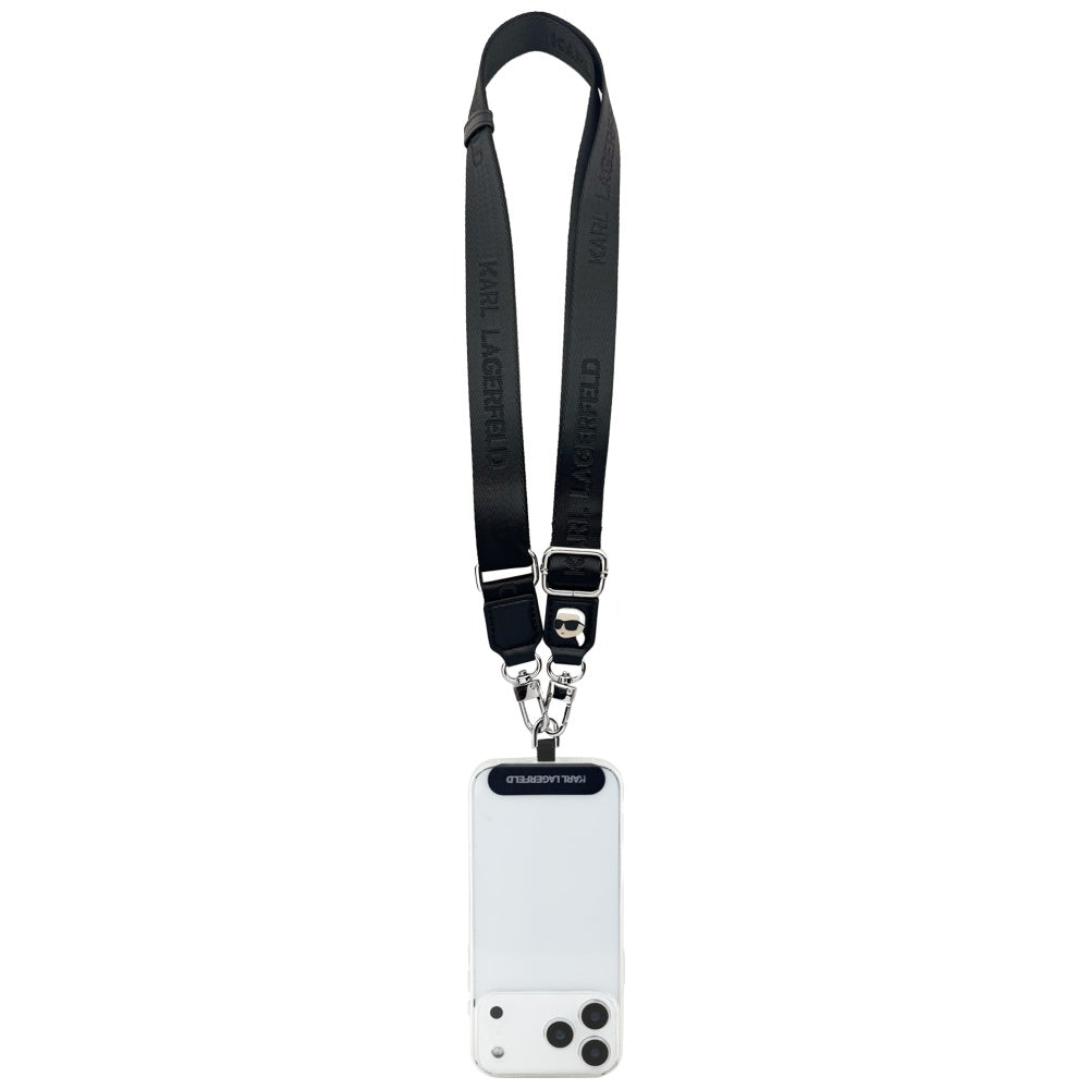 Cordon Téléphone Karl Lagerfeld Karl Metal Logo, Noir
