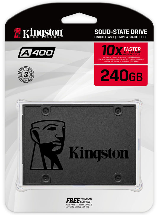 Solid State Drive (SSD) Kingston A400, 240GB, 2,5 pouces, SATA III SA400S37/240G
