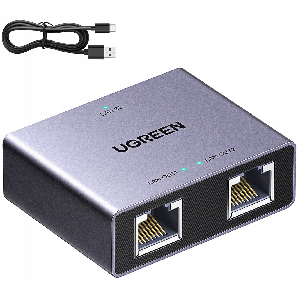 Splitter Réseau UGREEN NW301, RJ45 - 2 x RJ45, Gris
