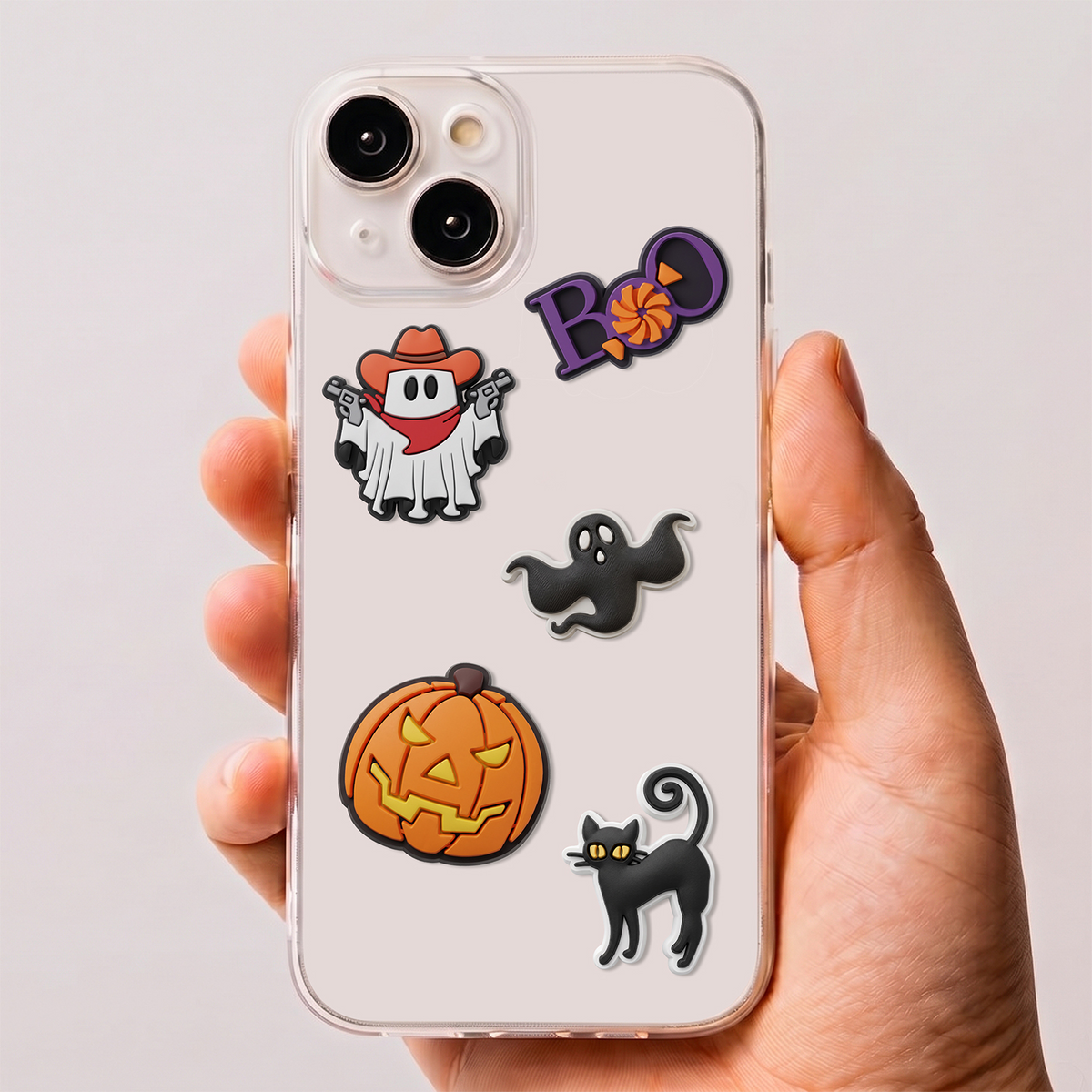 Autocollant 3D OEM Boo pour coque de téléphone / tablette, lot de 5 pièces, multicolore