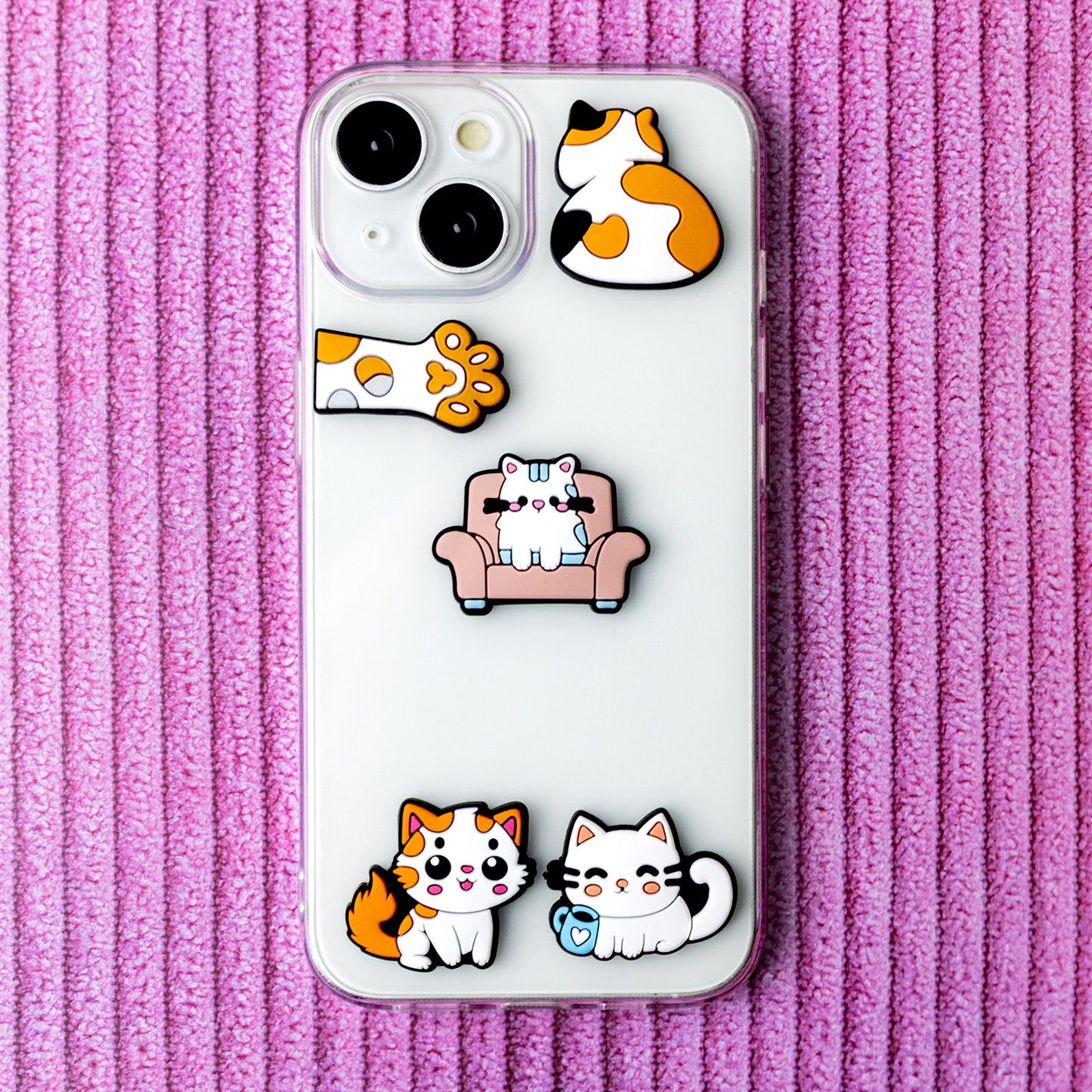 3D OEM Katzensticker für Handy-/Tablet-Hülle, 5er-Set, Mehrfarbig