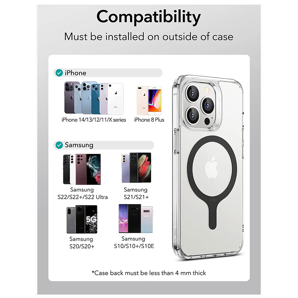 Metallischer ESR HaloLock Sticker, Set mit 2 Stück, Schwarz