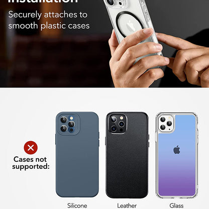 Metallsticker ESR HaloLock, Set 2 Stück, Schwarz Silber