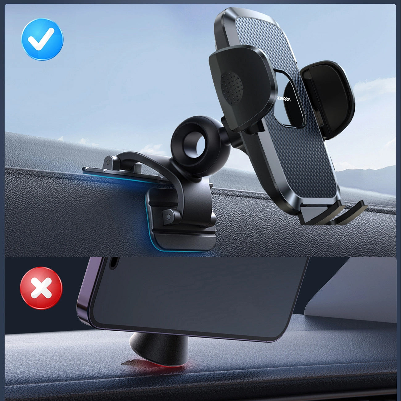 Support Auto Joyroom JR-ZS259-3 Dash, 4.7 pouces - 6.9 pouces, Noir