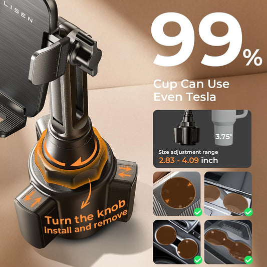 Support Auto Lisen pour Téléphone / Tablette, 4.5inch - 12.9inch, Noir YL0223070048