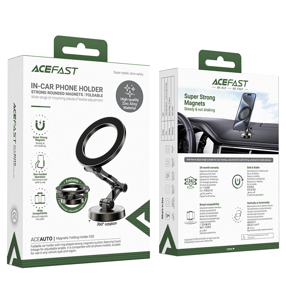 Support Auto Magnétique Acefast D20, Universel, Gris