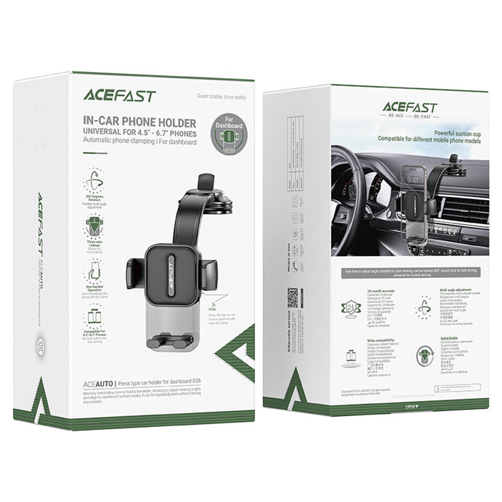 Support Auto Acefast D26, Universel, Noir