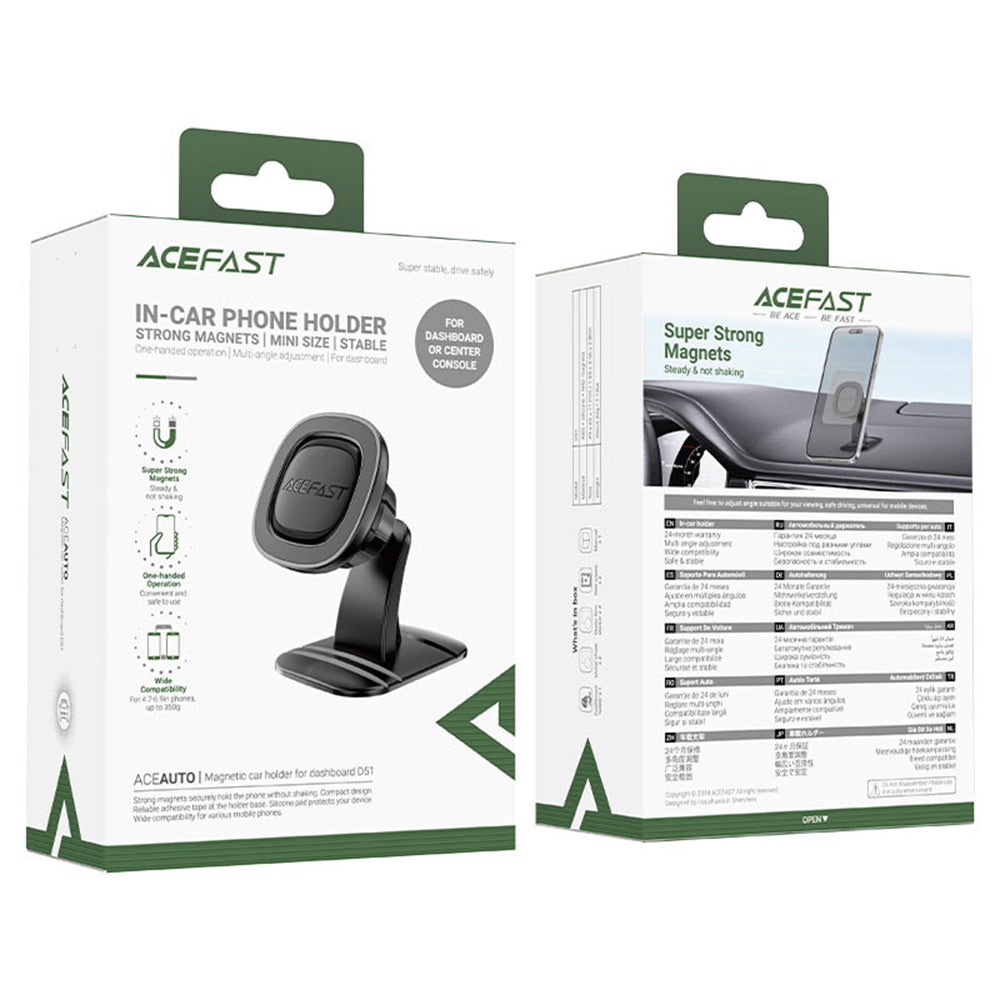 Support Auto Magnétique Acefast D51, Universel, Noir
