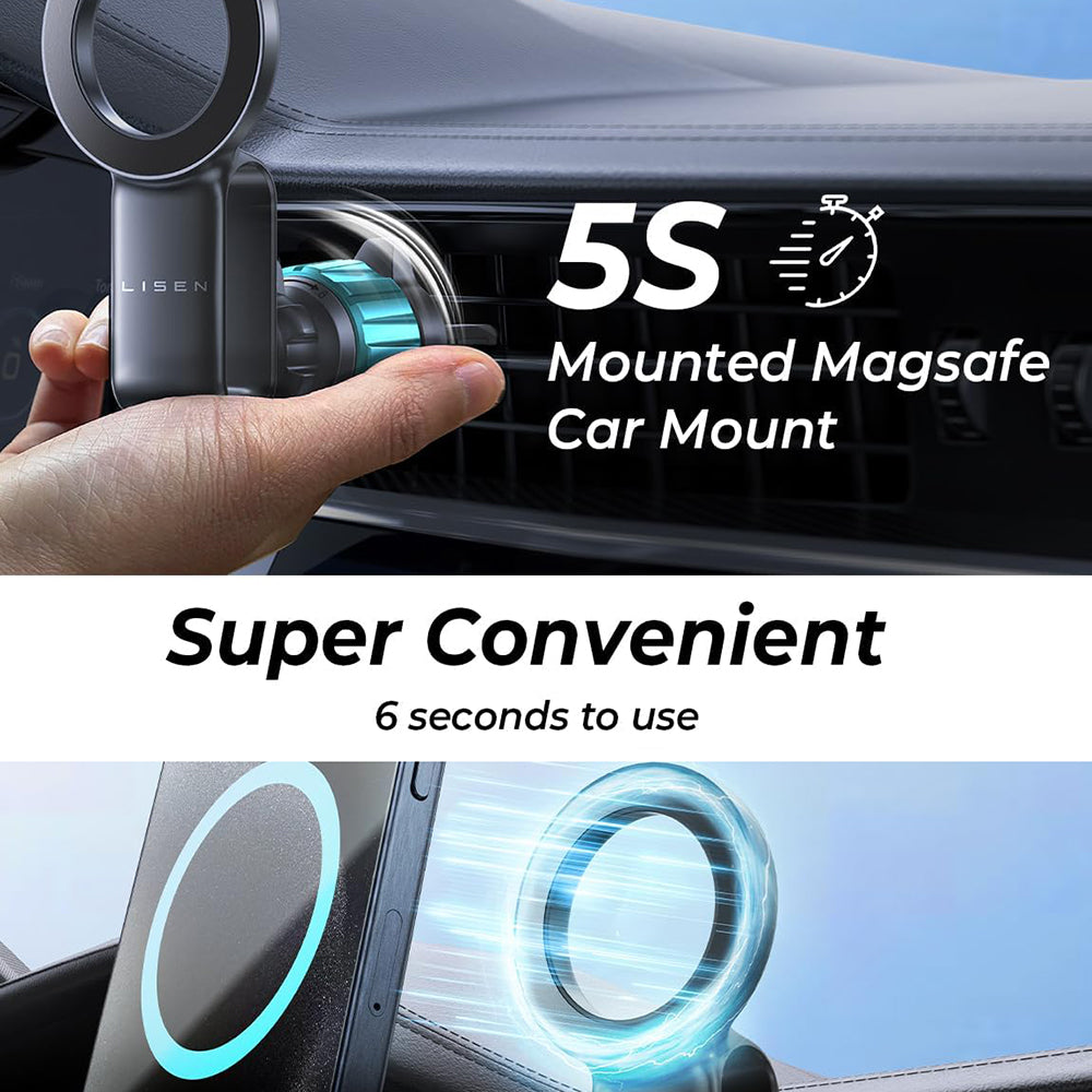 Support Auto Magnétique Lisen, Universel, Noir YL0224050012