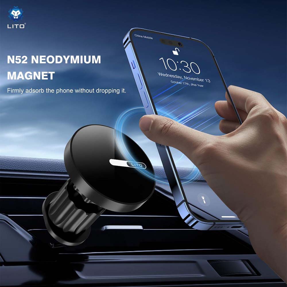 Magnetische Autohalterung Lito LT-W05, Universal, Schwarz